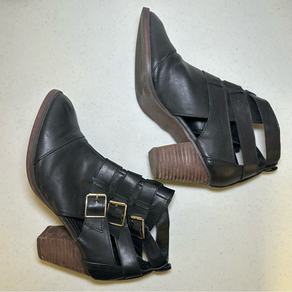 Mossimo Black Ankle Booties with Buckle Details size 10 Women